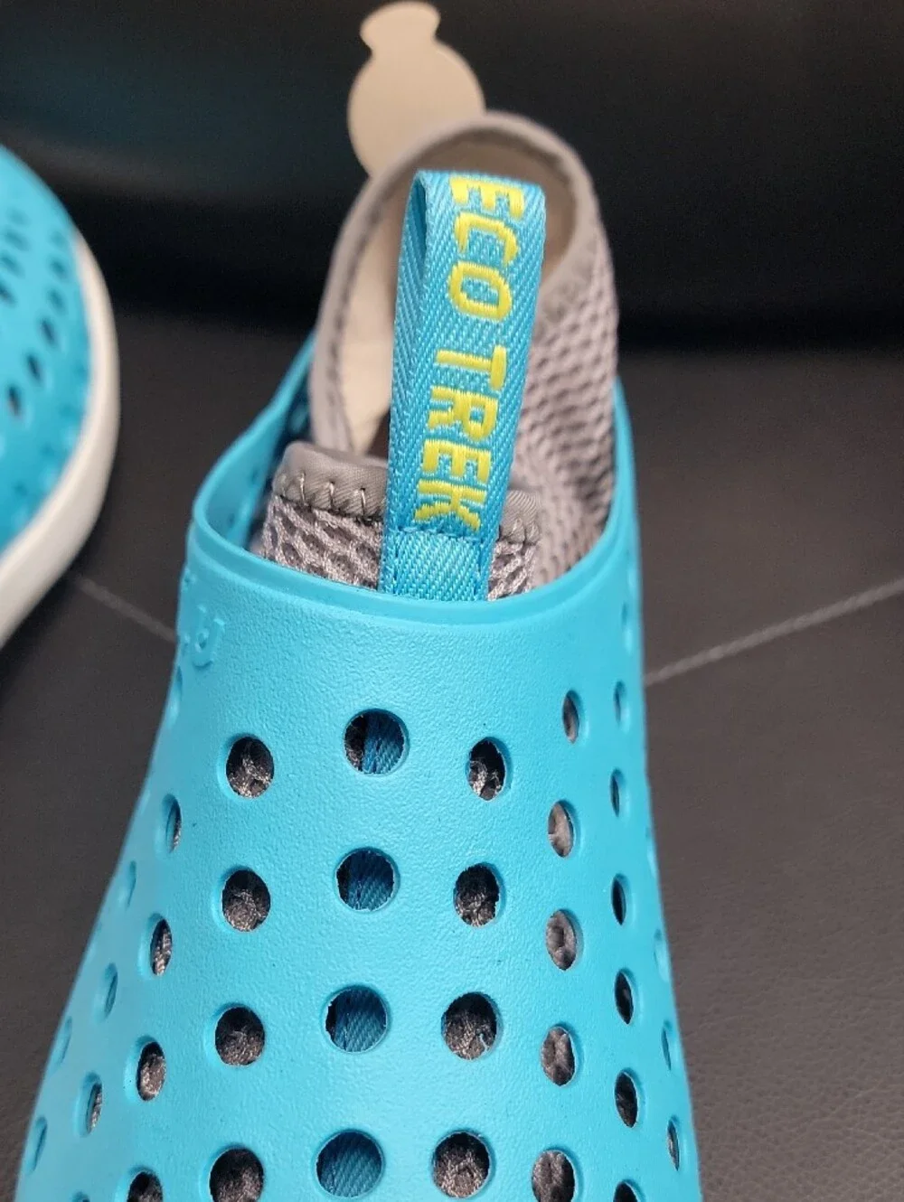 Kids Lightweight Aqua Blue Slip-On Water Shoes with Pull Tab